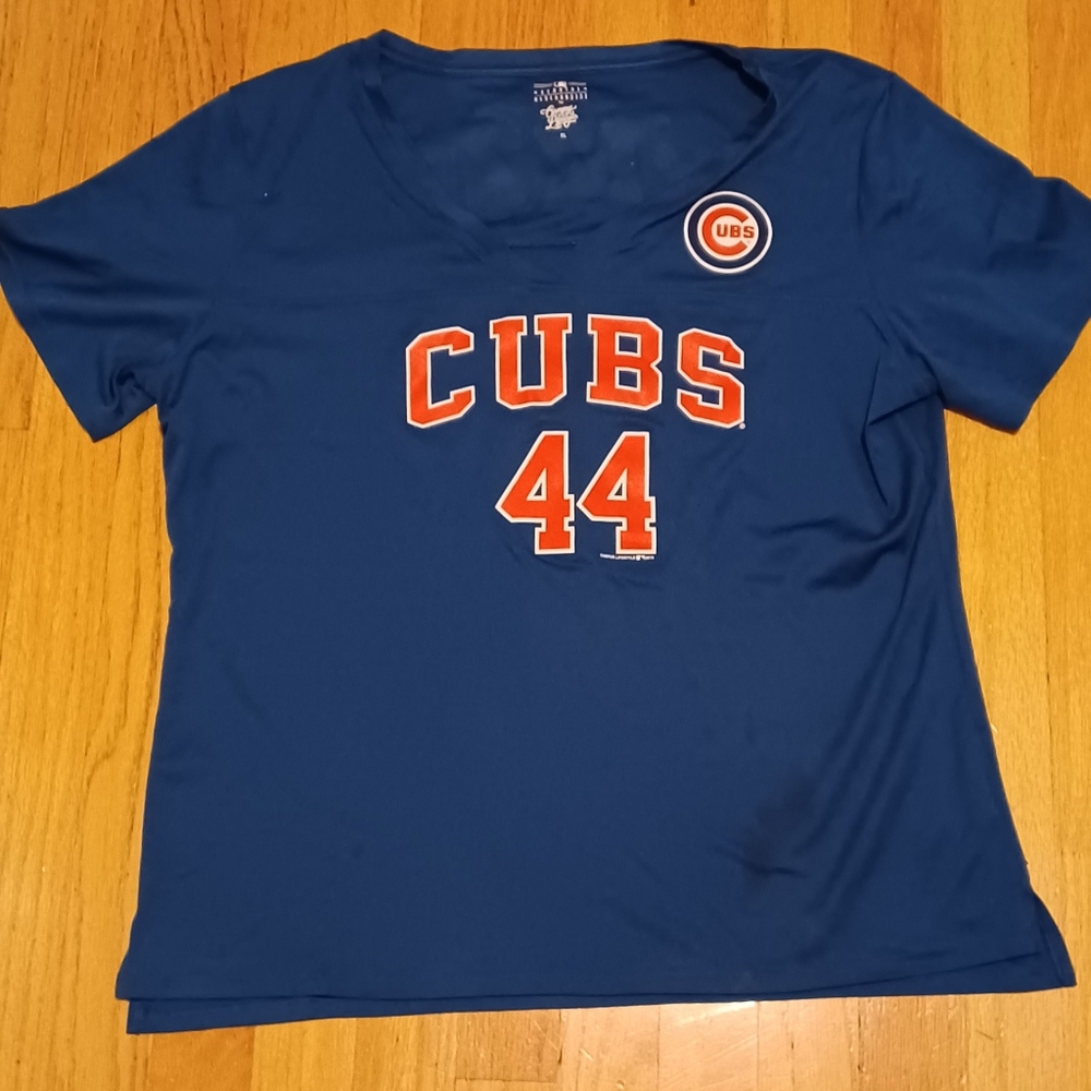 Chicago Cubs Women's Blue Graphic Tee Anthony Rizzo